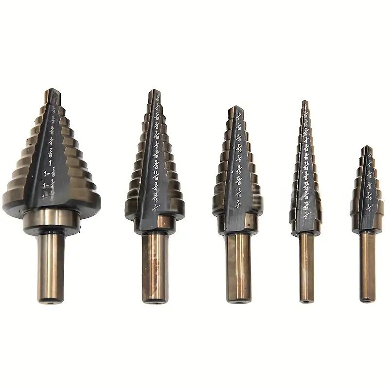 Five-Piece Pagoda Step Drill Bit Set
