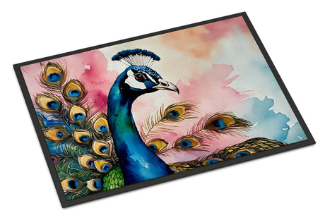 Peacock Artwork Doormat for Indoor or Outdoor Entryways