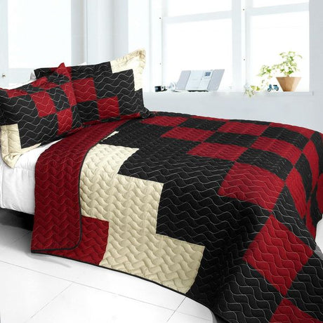 Pearl Turquoise Vermicelli Quilt Set – Full/Queen, 100% TC Fabric