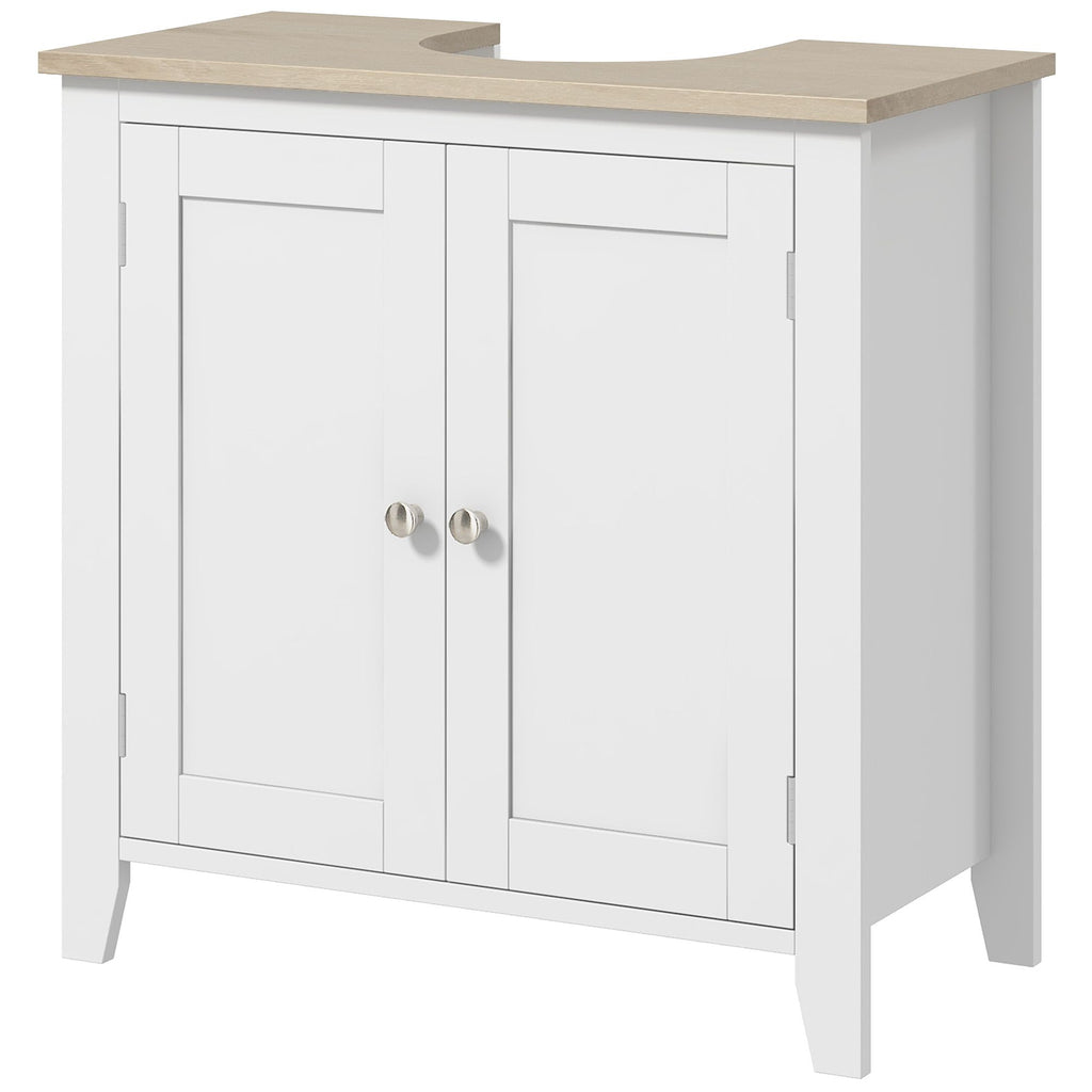 U-Shaped Under Sink Storage Cabinet with Adjustable Shelf