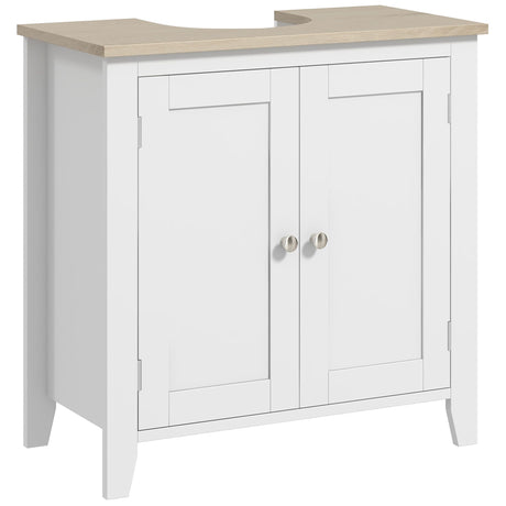 U-Shaped Under Sink Storage Cabinet with Adjustable Shelf