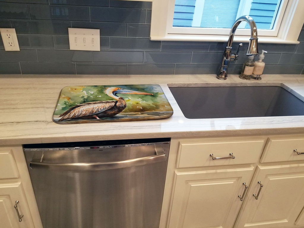Pelican Artwork Absorbent Dish-Drying Mat