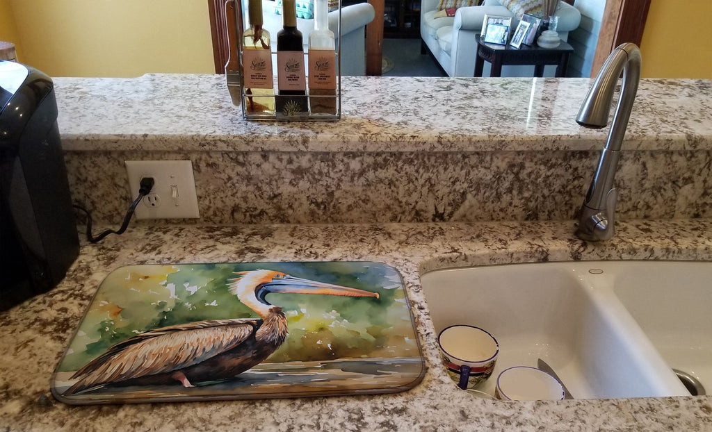Pelican Artwork Absorbent Dish-Drying Mat