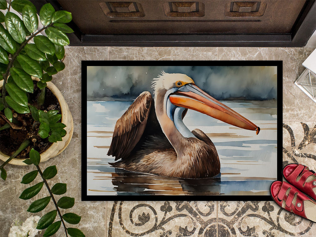 Pelican Artwork Doormat with Relaxed Coastal Character