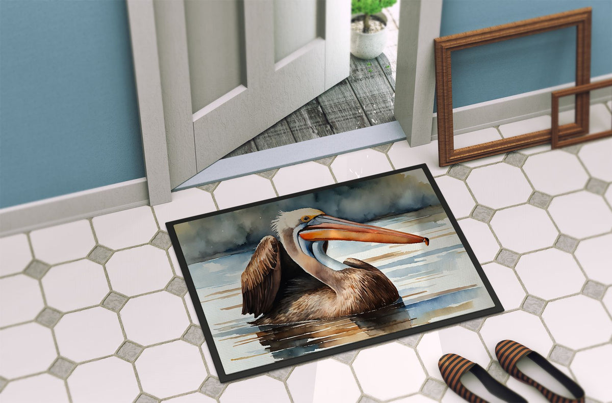 Pelican Artwork Doormat with Relaxed Coastal Character