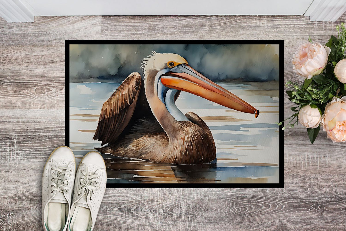 Pelican Artwork Doormat with Relaxed Coastal Character