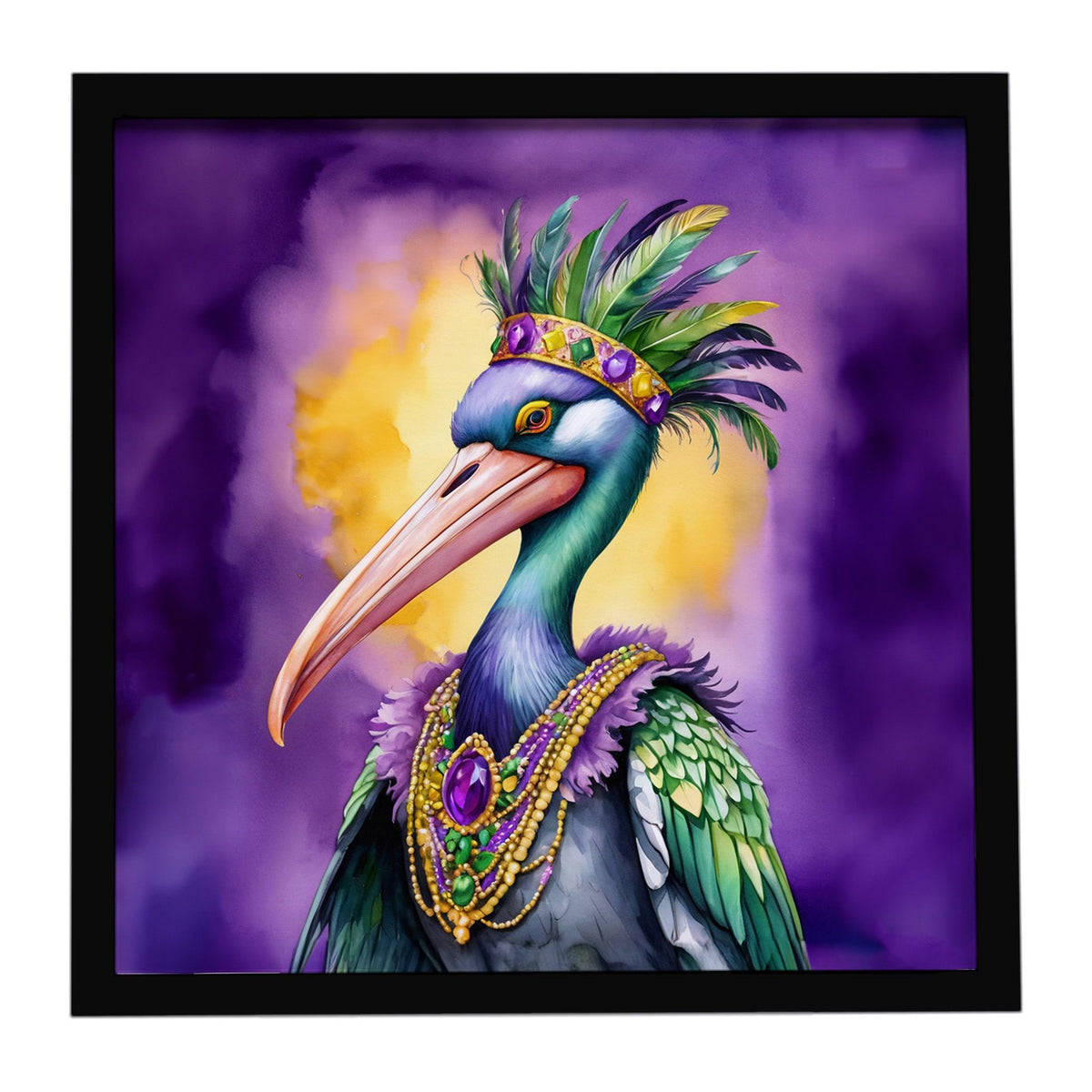 Pelican Mardi Gras Framed Wall Art
