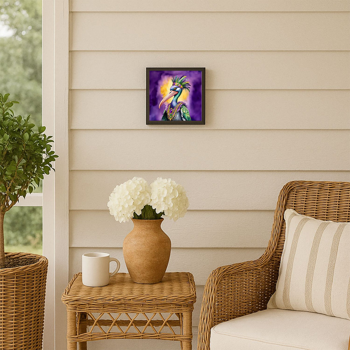Pelican Mardi Gras Framed Wall Art