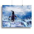 Penguin on Ice and Water Drops Wall Art