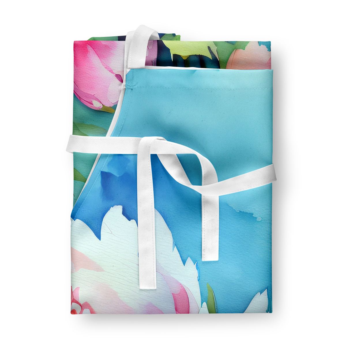 Peonies in Watercolor Bib Apron