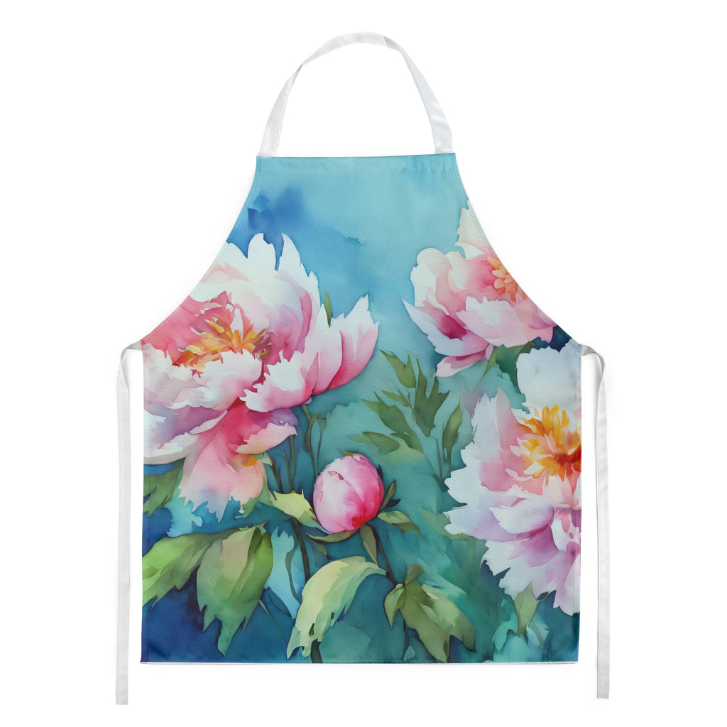 Peonies in Watercolor Bib Apron