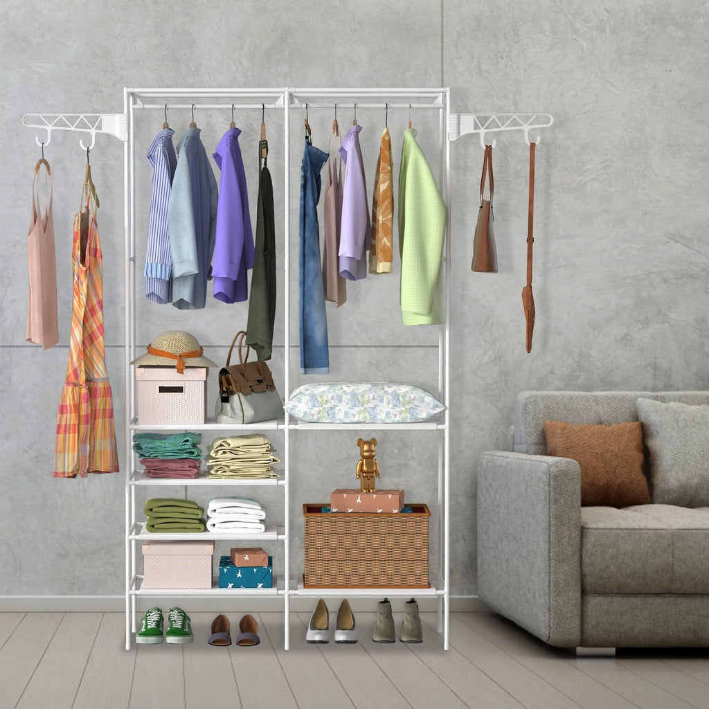 Closet Organizer with Shelves and Hanging Rod