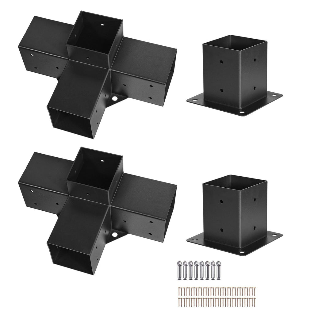 Four-Way Pergola Bracket Kit for DIY Wood Structures