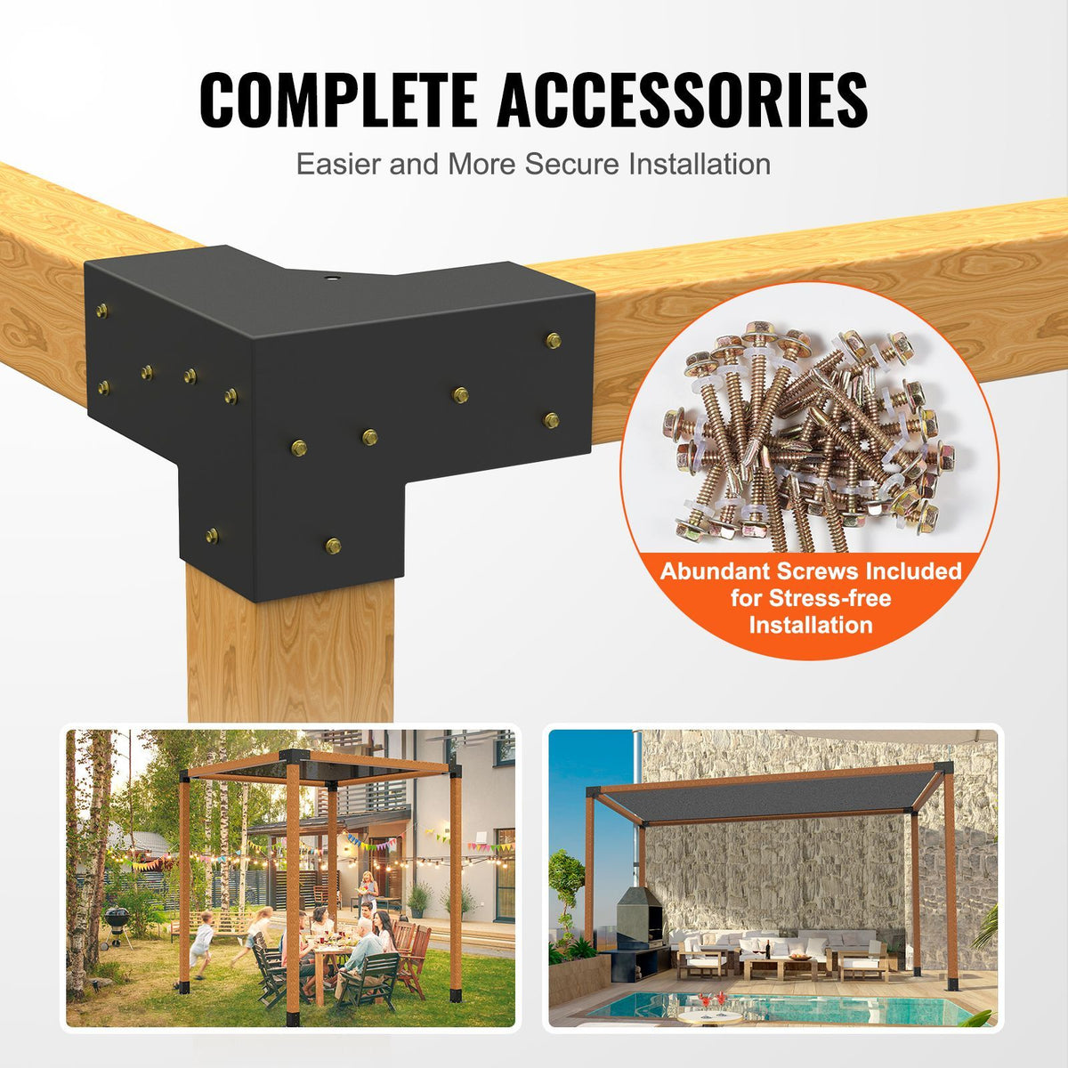 Three-Way Pergola Corner Bracket Kit