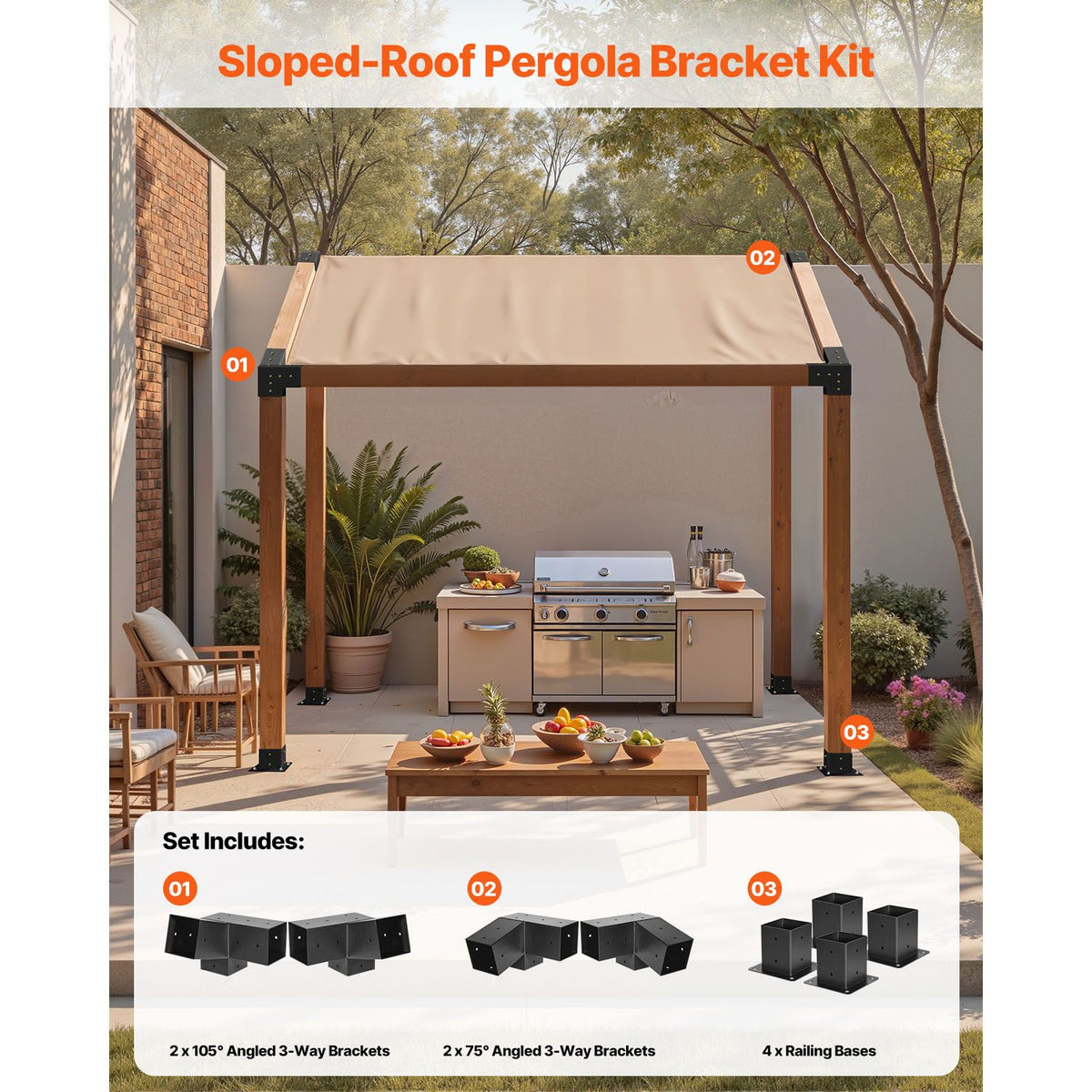 VEVOR Slanted Pergola Bracket Kit