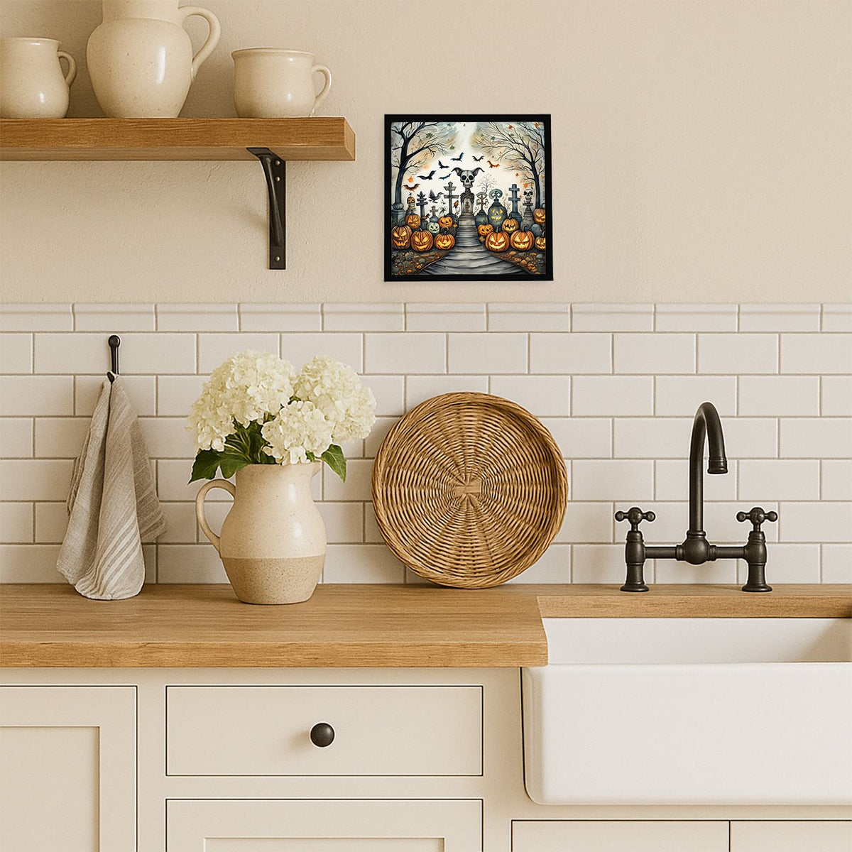 Pet Cemetery Spooky Halloween Framed Wall Art