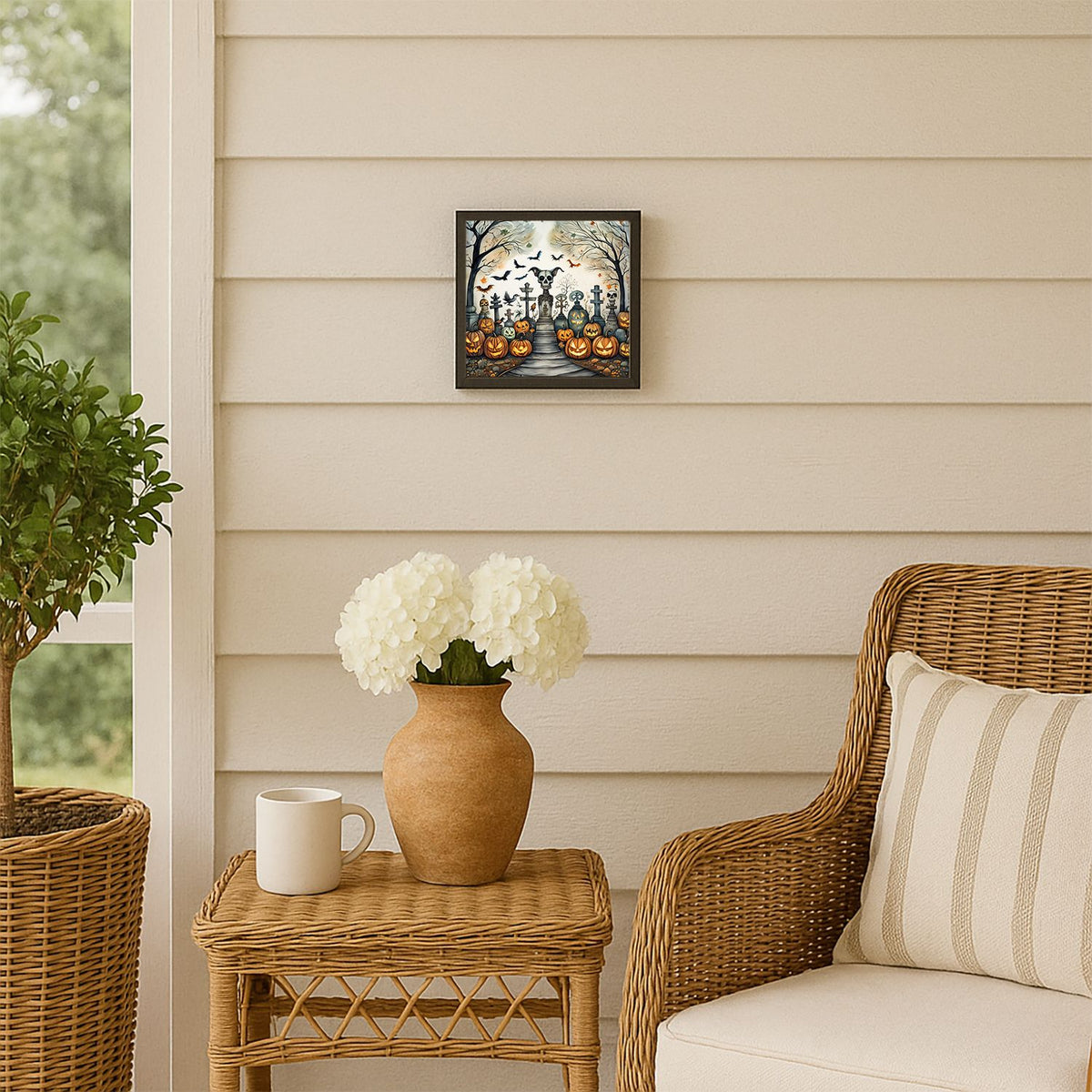 Pet Cemetery Spooky Halloween Framed Wall Art