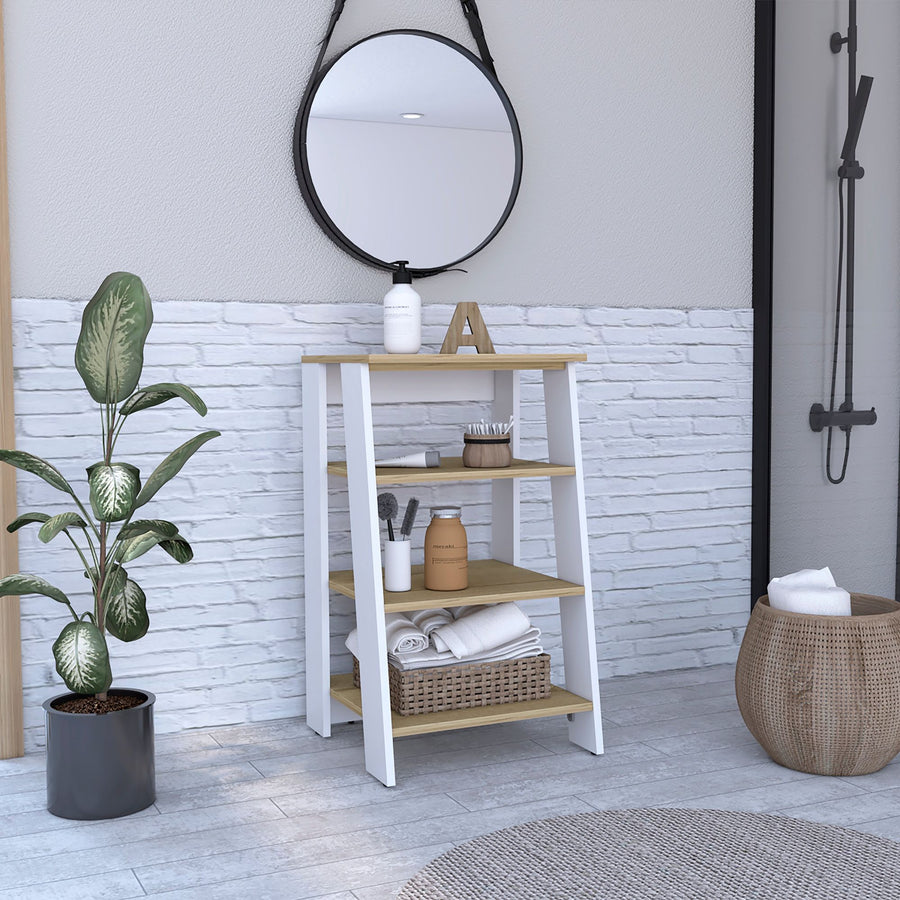 Four-Shelf Linen Cabinet for Home Organization