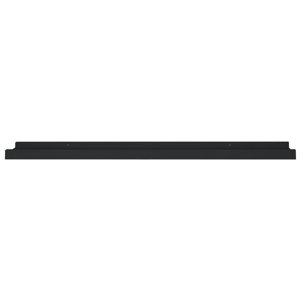 Black Picture Frame Ledge Shelves, Set of Two