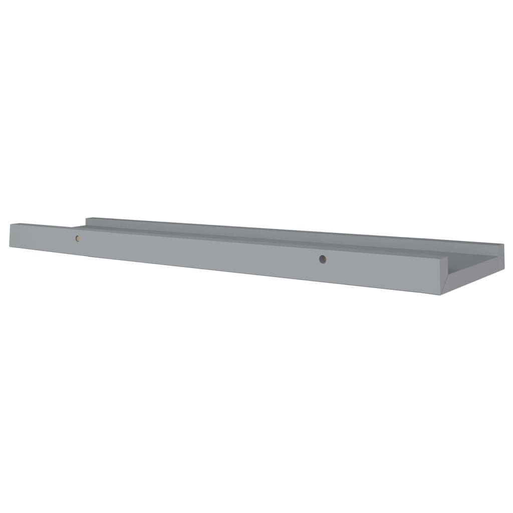 Gray Picture Frame Ledge Shelves, Set of Two