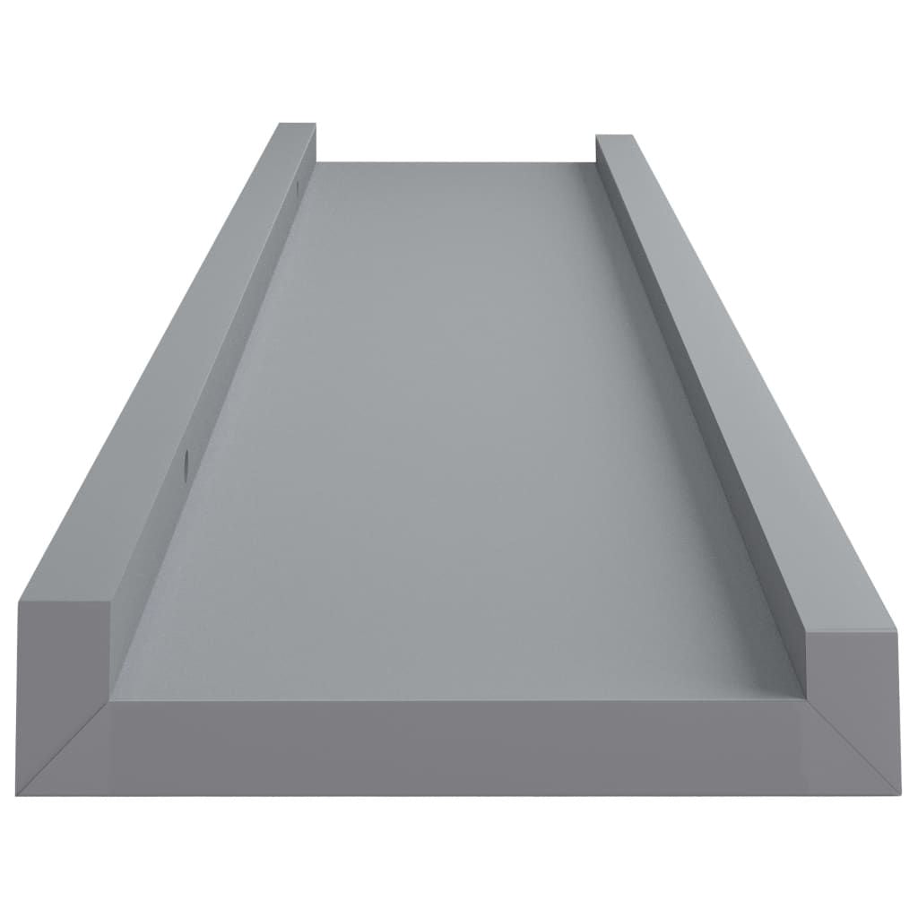 Gray Picture Frame Ledge Shelves, Set of Two