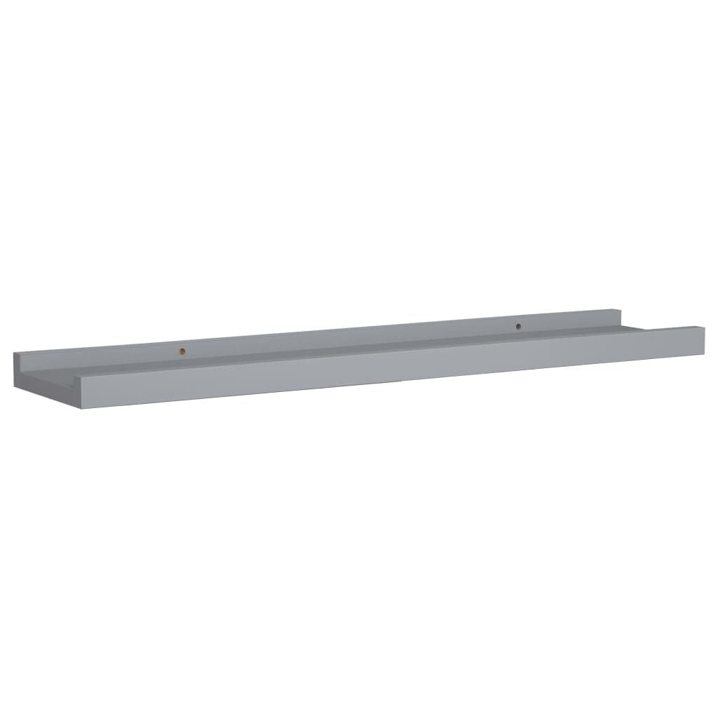 Gray Picture Frame Ledge Shelves, Set of Two