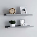 Gray Picture Frame Ledge Shelves, Set of Two
