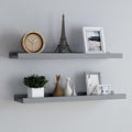 Gray Picture Frame Ledge Shelves, Set of Two