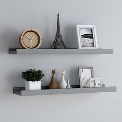 Gray Picture Frame Ledge Shelves, Set of Two