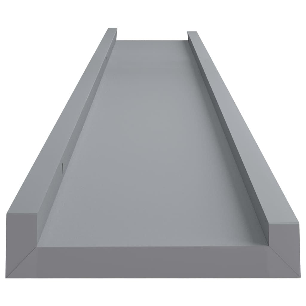 Gray Picture Frame Ledge Shelves, Set of Two
