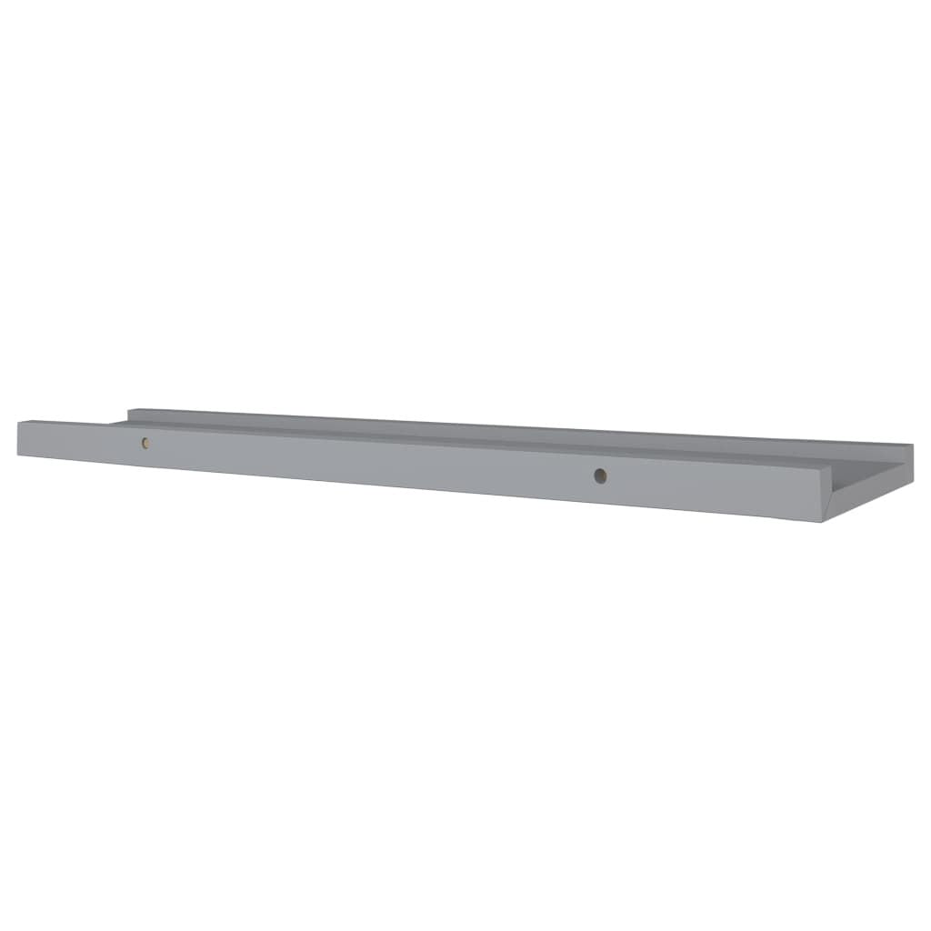 Gray Picture Frame Ledge Shelves, Set of Two