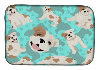 Piebald English Bulldog Dish-Drying Mat