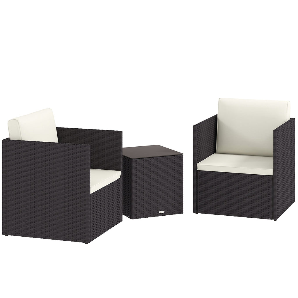 Foldable Patio Furniture Set with Cushioned Chairs and Coffee Table