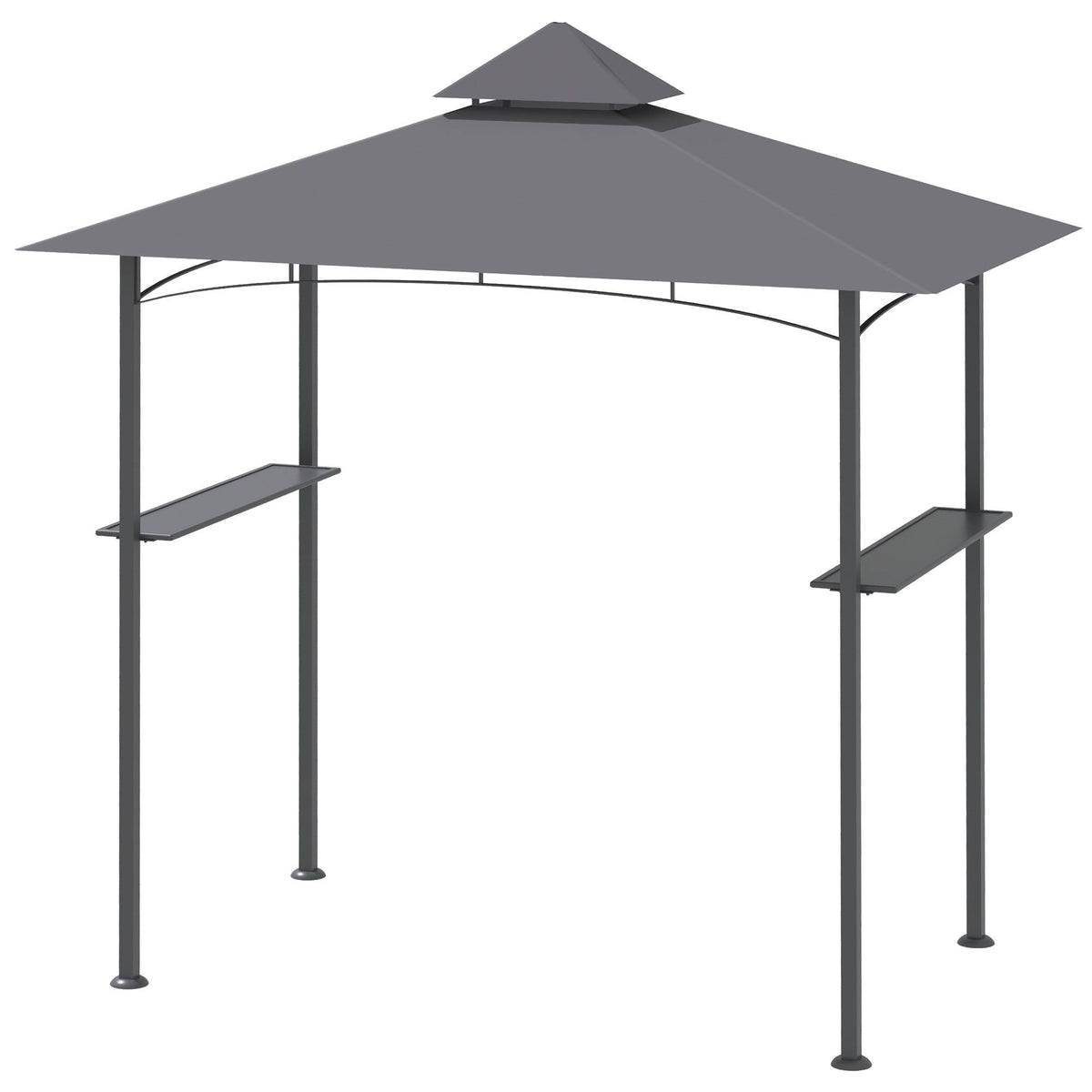Panoramic Grill Gazebo with Storage Shelves and Bottle Opener