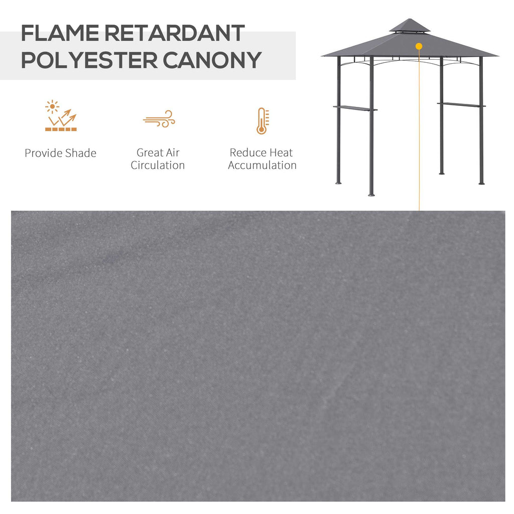 Panoramic Grill Gazebo with Storage Shelves and Bottle Opener