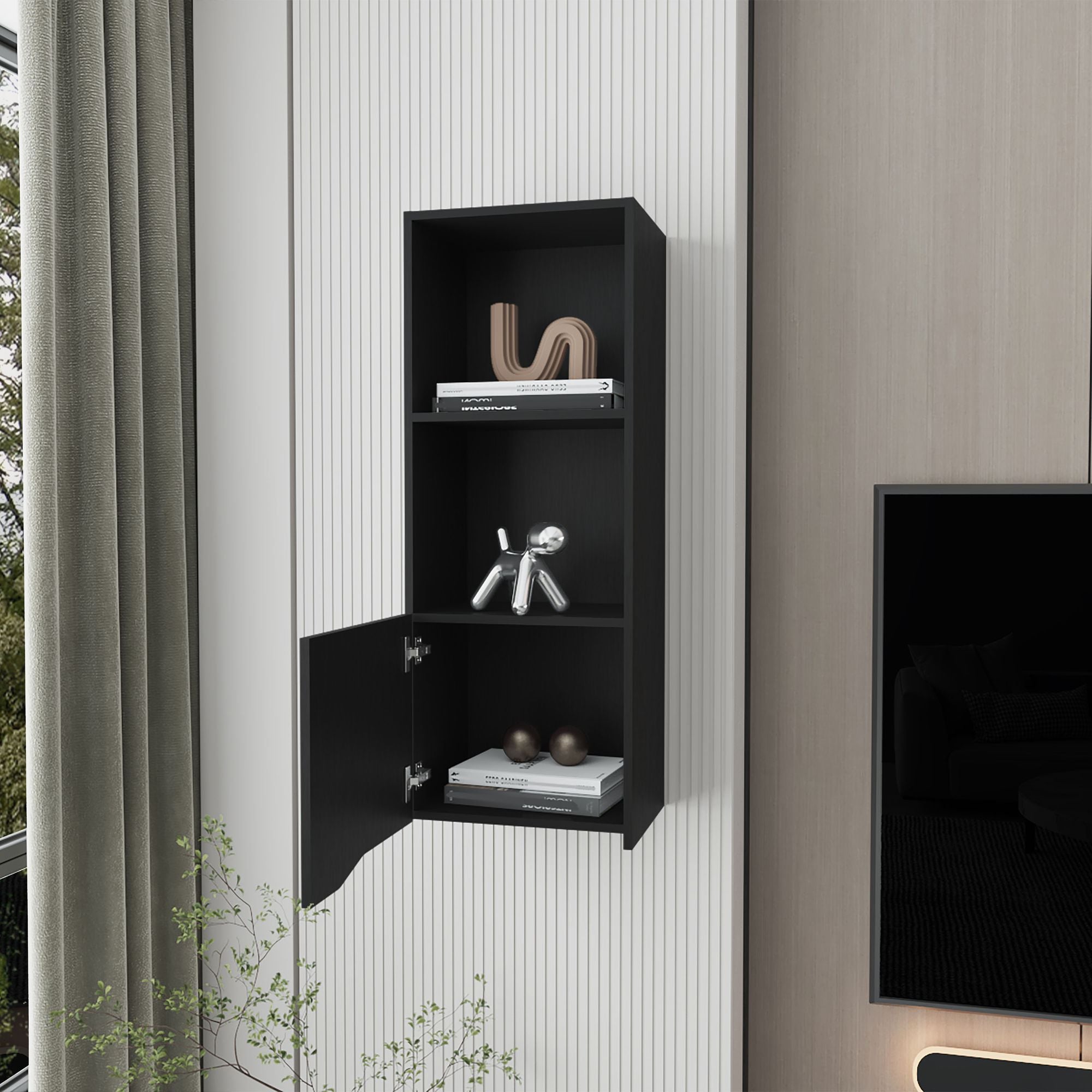 Pima Wall Cabinet – Sleek Modern Storage with Enclosed Shelf