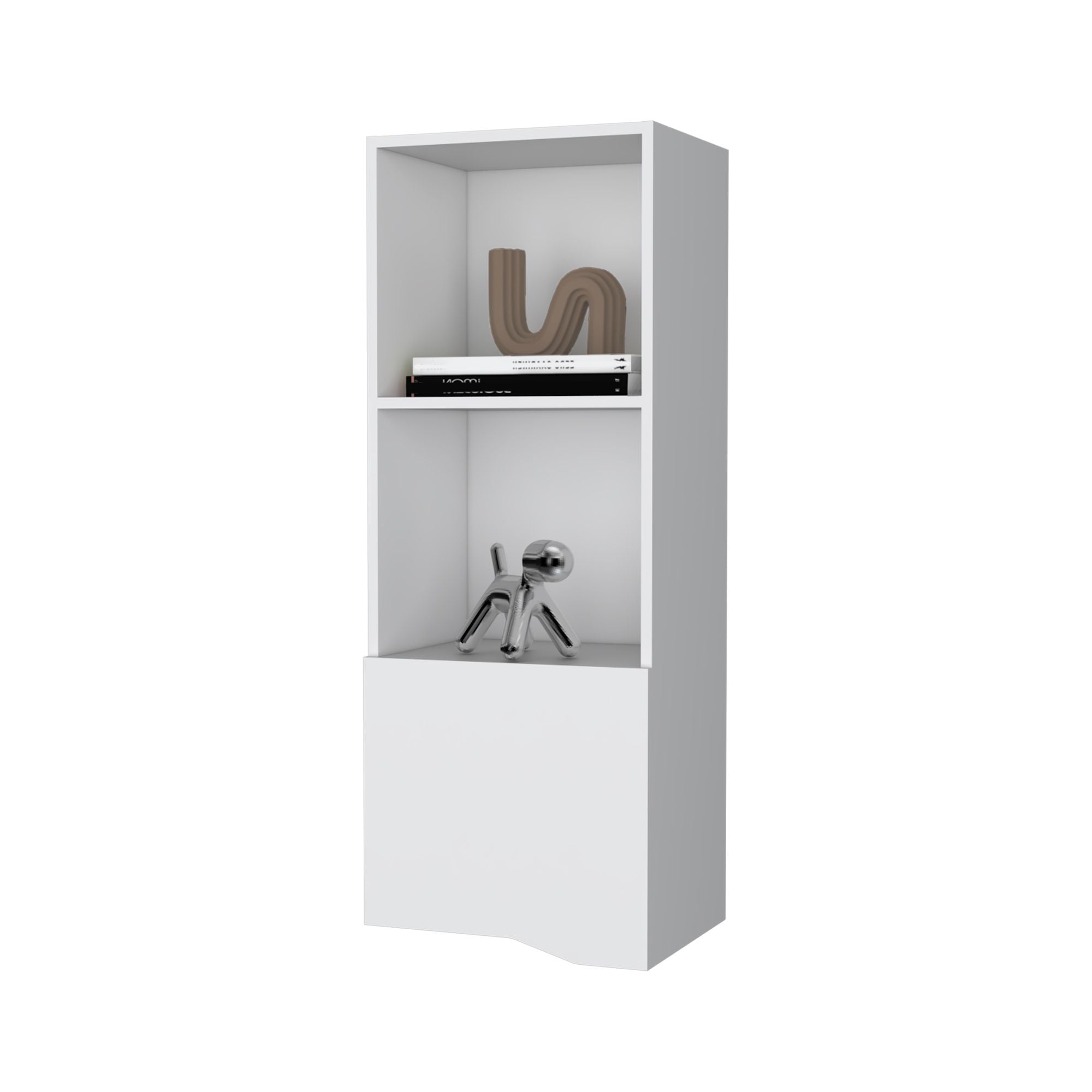 Pima Wall Cabinet in Melamine With One Door, White