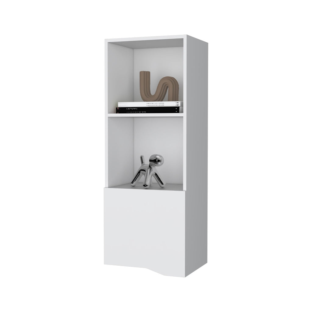 Pima Wall Cabinet in Melamine With One Door, White