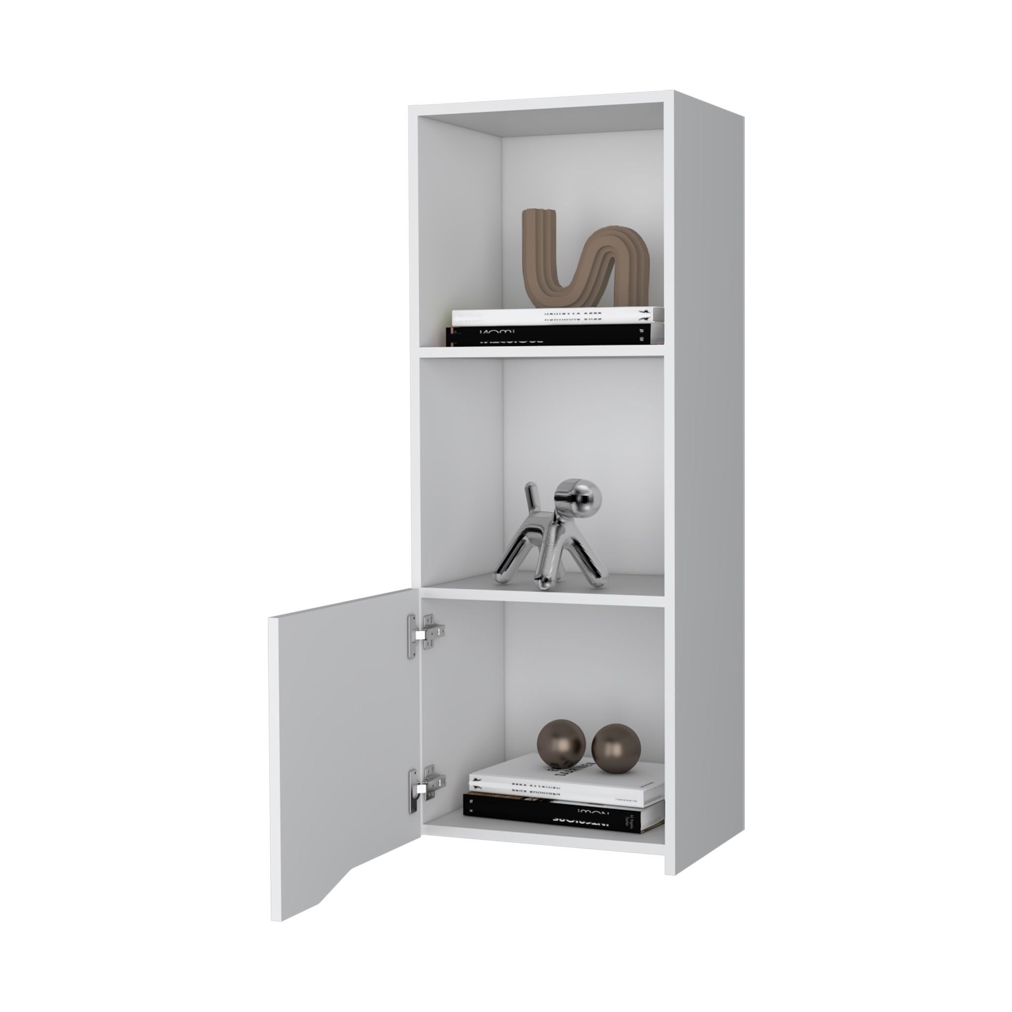 Pima Wall Cabinet in Melamine With One Door, White