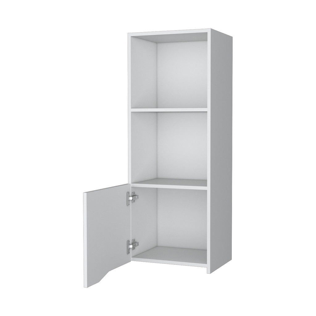 Pima Wall Cabinet in Melamine With One Door, White