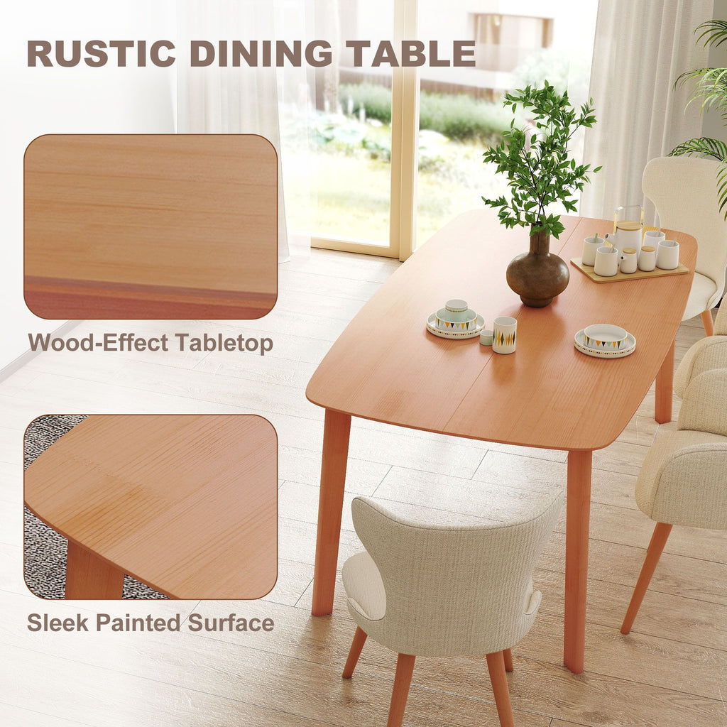 Rustic Pine Wood Dining Table for 6 - 47 Rectangular Kitchen Table