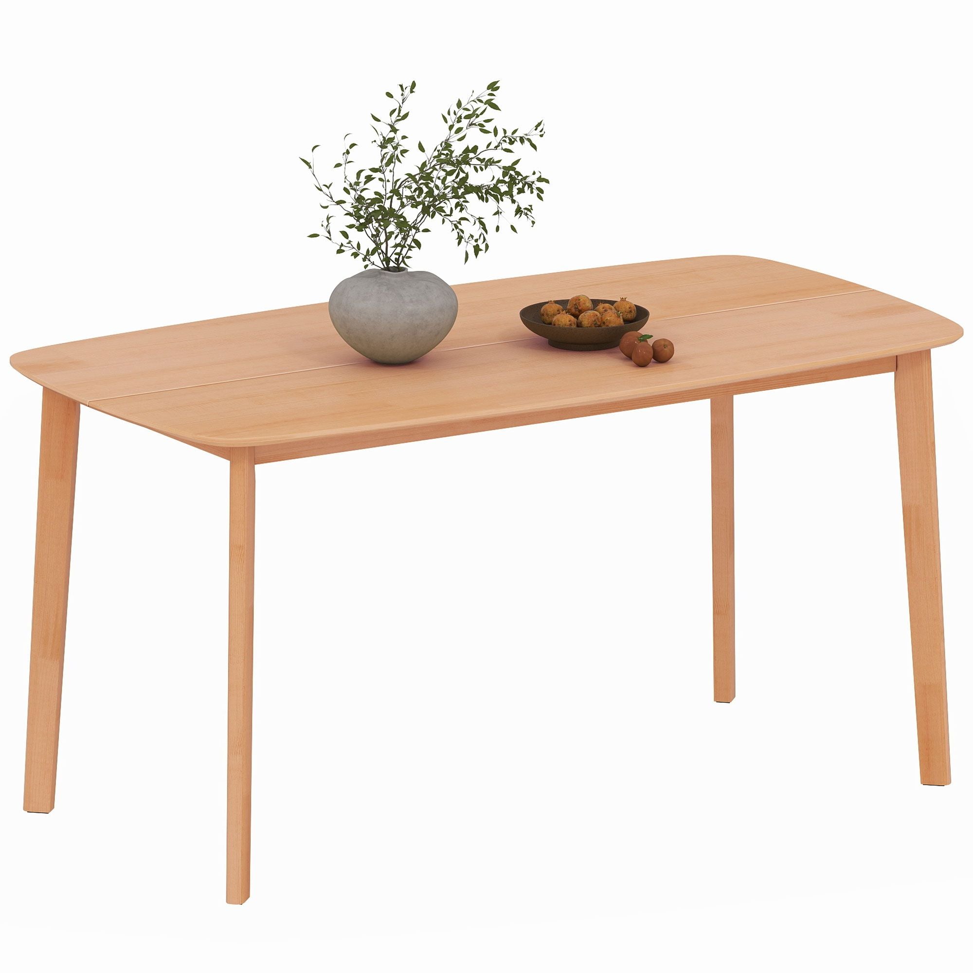 Rustic Pine Wood Dining Table for 6 - 47 Rectangular Kitchen Table