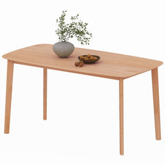 Rustic Pine Wood Dining Table for 6 - 47 Rectangular Kitchen Table