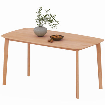 Rustic Pine Wood Dining Table for 6 - 47 Rectangular Kitchen Table