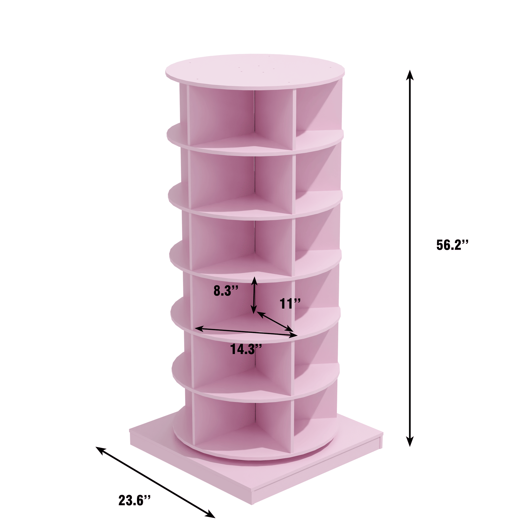Pink 360 Rotating shoe cabinet 6 layers
