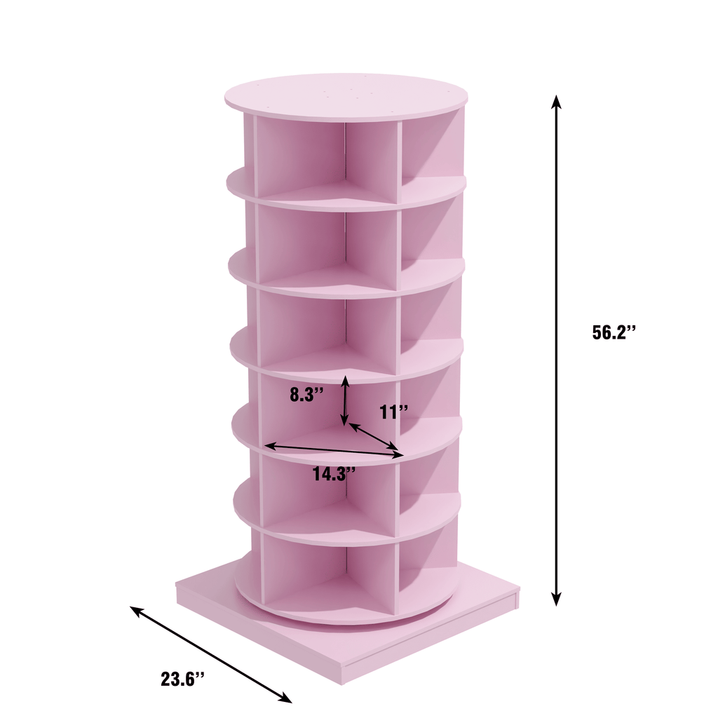 Pink 360 Rotating shoe cabinet 6 layers