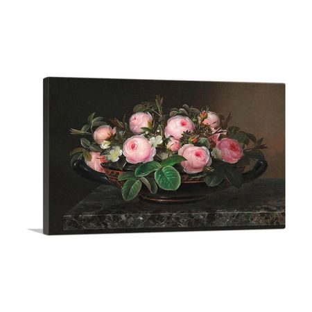 Pink Roses in a Greek Bowl 1844 Wall Art