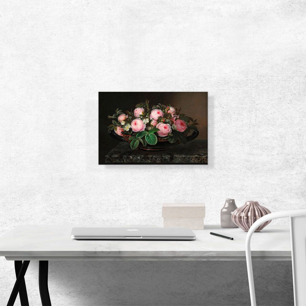 Pink Roses in a Greek Bowl 1844 Wall Art