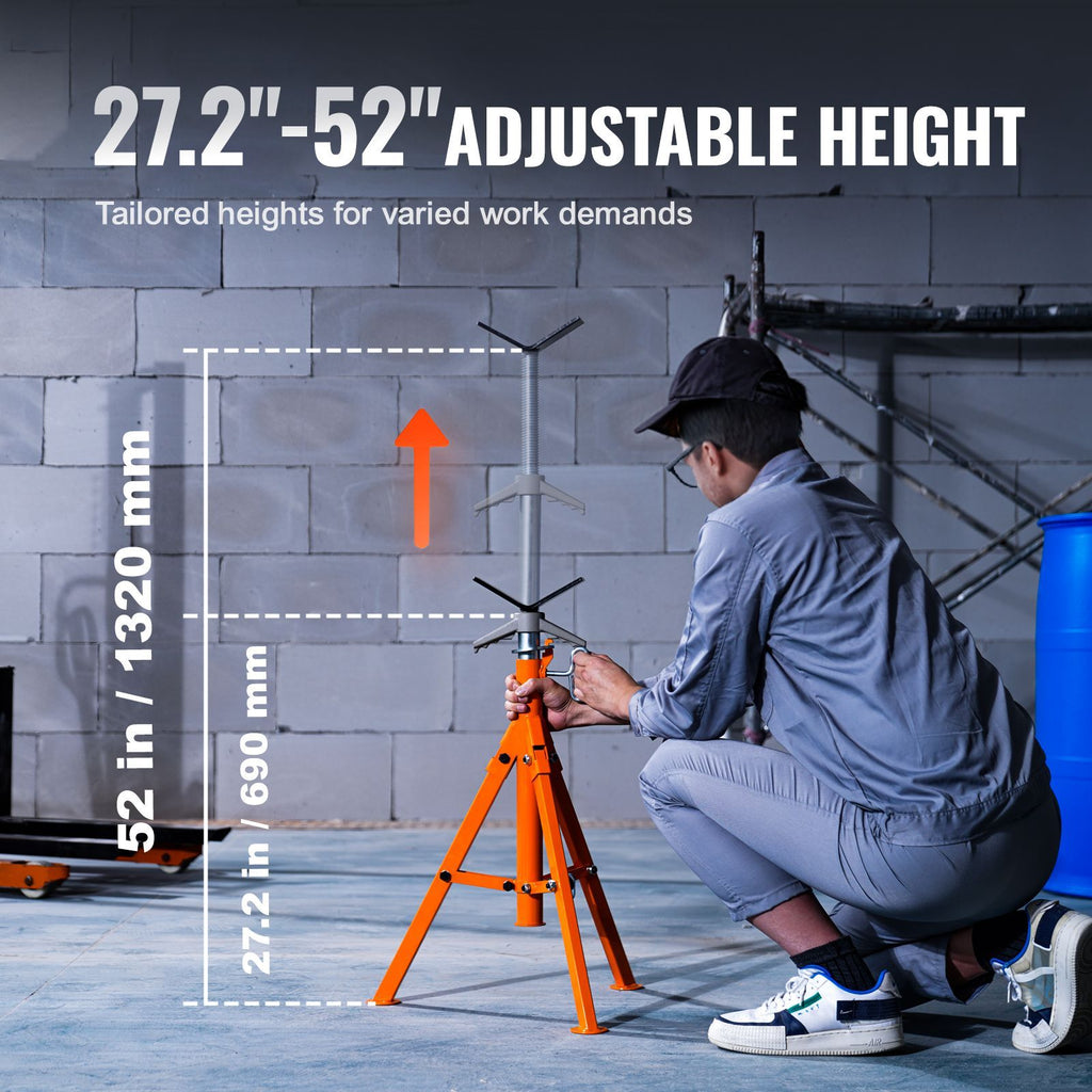 Adjustable V-Head Pipe Jack Stand