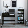 Plano Two-Piece Desk and Four-Shelf Bookcase Set